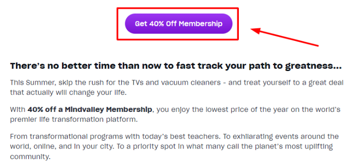 Mindvalley - Get 40% off Membership