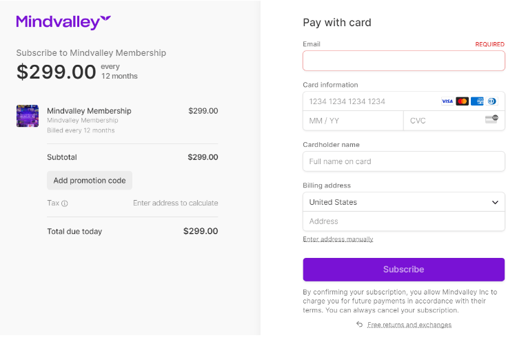 Mindvalley - Select Your Payment Method