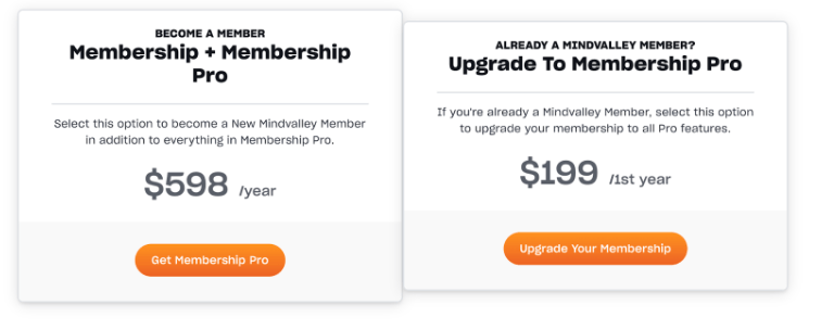 Mindvalley Membership Pro Pricing